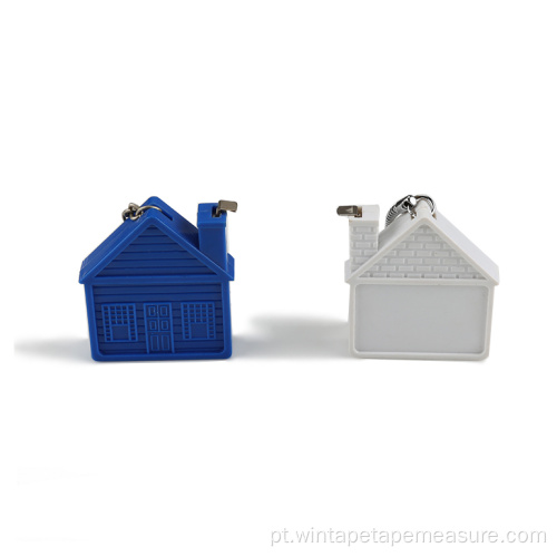 Fita métrica de porta-chaves em forma de mini casa